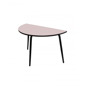 Table Demi-Lune Paloma H75cm - uni Rose Poudré - Pieds Noirs