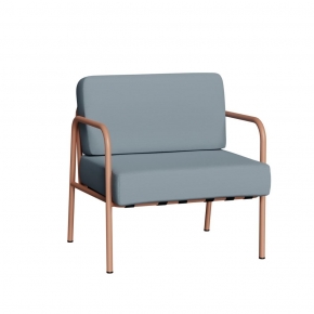 Fauteuil de jardin Sun – Uni Bleu Marine - Pieds Terracotta