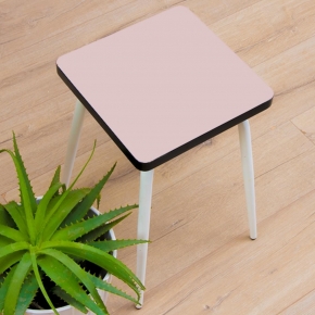 Tabouret Marcel 45 cm – uni Rose Poudré - Pieds Blancs