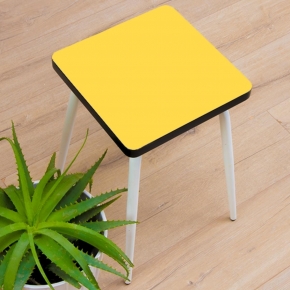 Tabouret Marcel 45 cm – uni Jaune Citron - Pieds Blancs