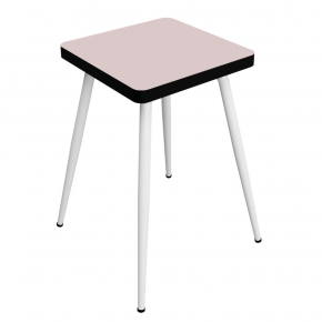 Tabouret Marcel 45 cm – uni Rose Poudré - Pieds Blancs