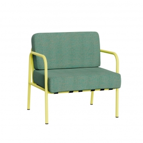 Fauteuil de jardin Sun – Uni Vert - Pieds Jaune Fluo