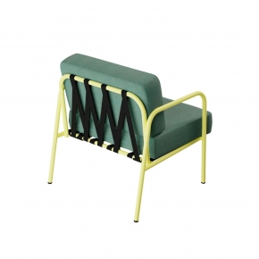 Fauteuil de jardin Sun – Uni Vert - Pieds Jaune Fluo