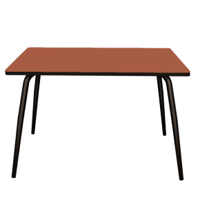 Table Retro Véra 120x70 – uni Paprika - Pieds Noirs