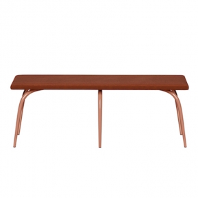 Banc Annie – Assise Uni Velours Côtelé Paprika - Pieds Terracotta