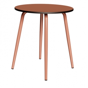 Table Ronde Léon – Stratifié uni Paprika - Pieds Terracotta - Ø 75 cm