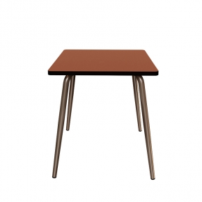 Table Retro Véra Carrée 70x70 – uni Paprika - Pieds Bruts