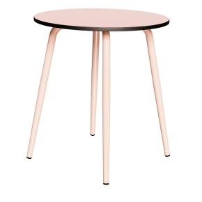 Table Ronde Léon – Stratifié uni Rose Poudré - Pieds Rose Poudré - Ø 75 cm