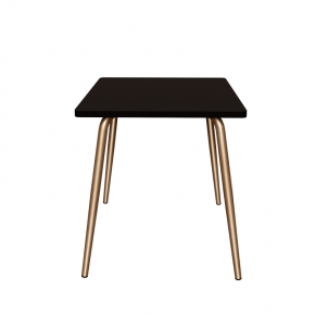 Table Retro Véra Carrée 70x70 – uni Noir - Pieds Dorés