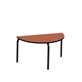 Table basse Paloma 90x45cm - Stratifié Uni Paprika - Pieds Noirs