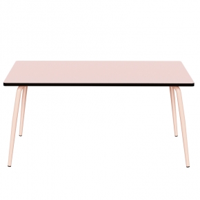 Table Retro Véra 160x80 – uni Rose Poudré - Pieds Rose Poudré