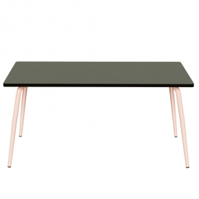 Table Retro Véra 160x80 – uni Avocado - Pieds Rose Poudré