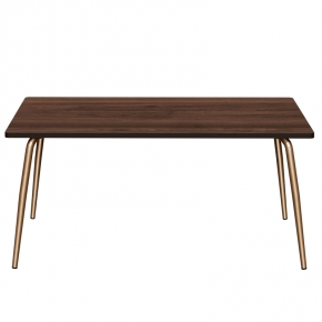 Table Retro Véra 160x80 – uni Bois Foncé - Pieds Dorés