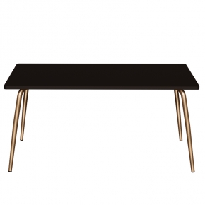 Table Retro Véra 160x80 – uni Noir - Pieds Dorés