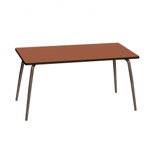 Table Retro Véra 160x80 – uni Paprika - Pieds Bruts