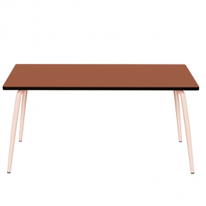 Table Retro Véra 160x80 – uni Paprika - Pieds Rose Poudré