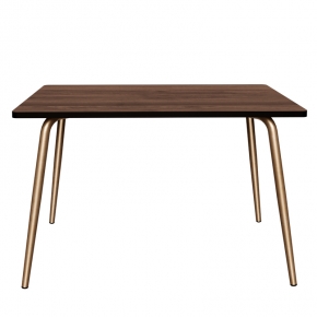 Table Retro Véra 120x70 – imprimé Bois Foncé - Pieds Dorés