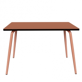 Table Retro Véra 120x70 – uni Paprika - Pieds Terracotta