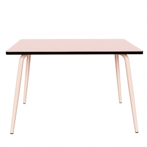 Table Retro Véra 120x70 – uni Rose Poudré - Pieds Rose Poudré