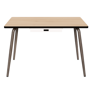 Table Véra avec Tiroir – Stratifié Bois Clair - Pieds Bruts