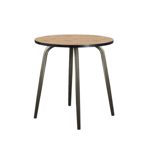 Table Ronde Léon – Imprimé Bois Clair - Pieds Bruts - Ø 75 cm