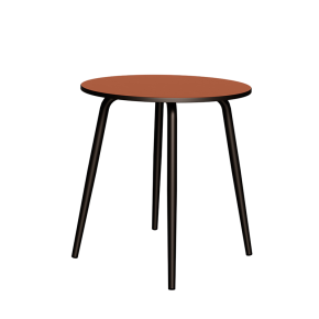 Table Ronde Léon – Stratifié uni Paprika- Pieds Noirs - Ø 75 cm