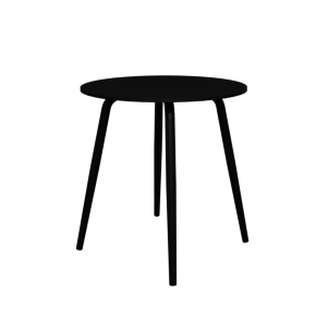 Table Ronde Léon – Stratifié uni Noir - Pieds Noirs - Ø 75 cm