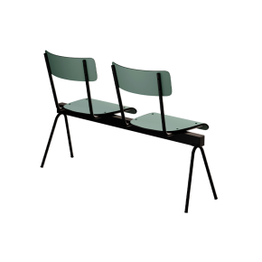 Banc Anouk 2 places - Dossiers & Assises Stratifié Uni Kaki, Structure & pieds Noirs