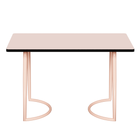 Table Retro Amiel 120x70 - Stratifié Uni Rose Poudré - Pieds Rose Poudré