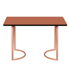 Table Retro Amiel 120x70 - Stratifié Uni Paprika - Pieds Terracotta