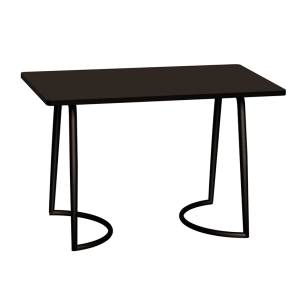 Table Retro Amiel 120x70 - Stratifié Uni Noir - Pieds Noirs