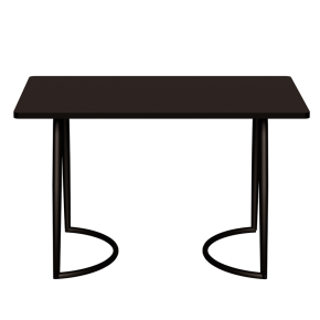 Table Retro Amiel 120x70 - Stratifié Uni Noir - Pieds Noirs