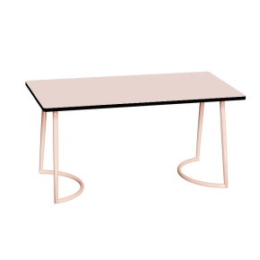 Table Retro Amiel 160x80 - Stratifié Uni Rose Poudré - Pieds Rose Poudré