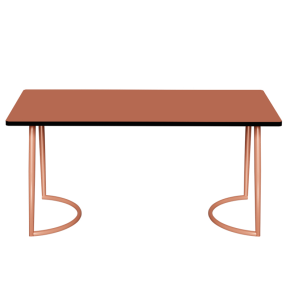 Table Retro Amiel 160x80 - Stratifié Uni Paprika - Pieds Terracotta