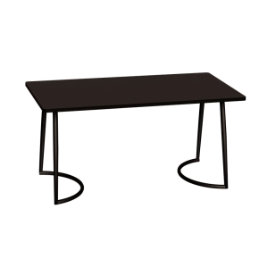 Table Retro Amiel 160x80 - Stratifié Uni Noir - Pieds Noirs