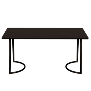 Table Retro Amiel 160x80 - Stratifié Uni Noir - Pieds Noirs