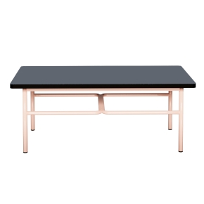 Table basse Elienor 110x60 - uni Gris Bleu - Pieds Rose Poudré