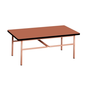 Table basse Elienor 110x60 - uni Paprika - Pieds Terracotta