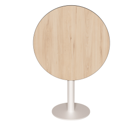 Table ronde rabattable Albertine - Stratifié Bois Clair - Pied Blanc