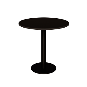 Table ronde rabattable Albertine - Stratifié Uni Noir - Pied Noir